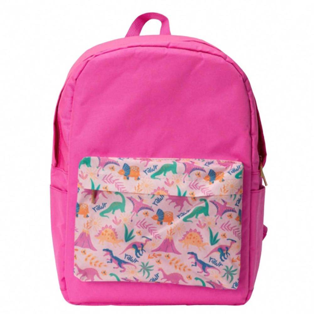 NEW JANE MARIE girl's dino-mite backpack in pink multi